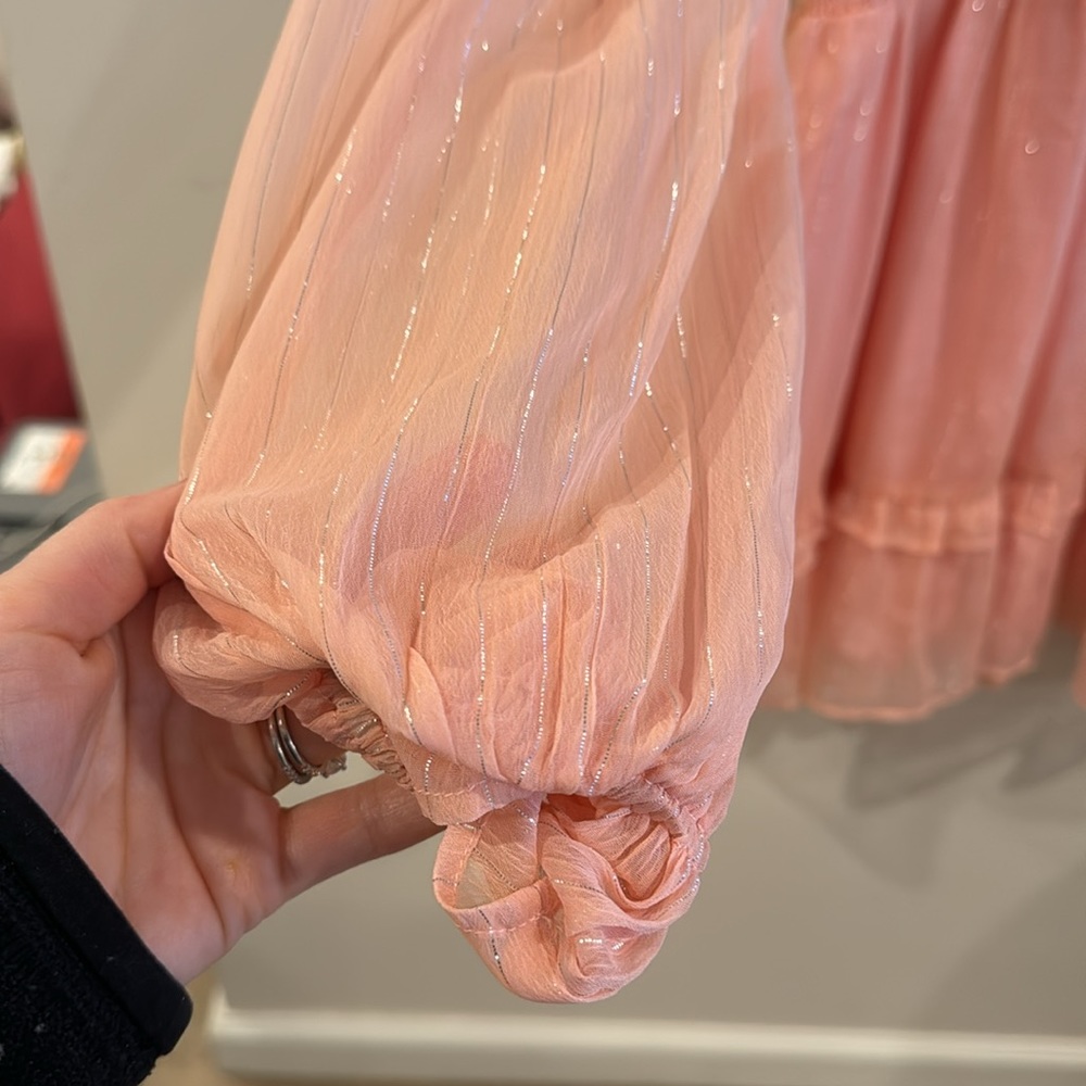 Lovers + Friends Blush Pink Deep V Tiered Mini Dress - Picture 8 of 9
